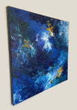 Blue Abstract Expression Painting - ORIGINAL 36 x 36