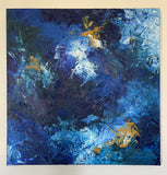 Blue Abstract Expression Painting - ORIGINAL 36 x 36