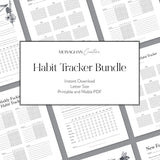 Habit Tracker Printable Bundle - VerySweary Habit Tracker Inserts - Letter Sized, Instant Download PDF for Small Business